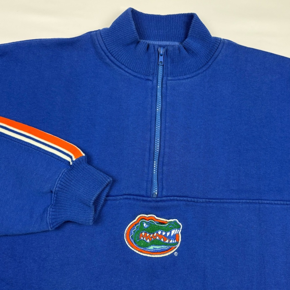 Vtg Logo Athletic Florida Gators Mens 1/4 Zip Sweatshirt Sz Large Y2K Blue C6